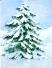 How to paint heavy snow on evergreens in watercolor